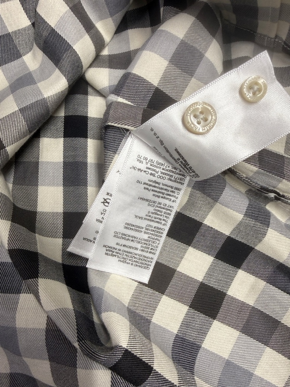 The North Face Men's Black and White Check Button-Down Shirt - Picture 5 of 10